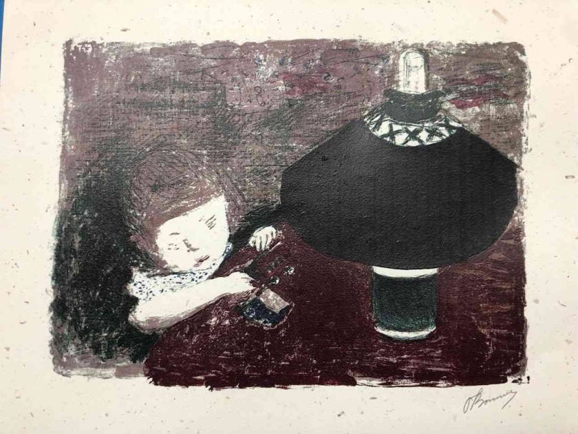 "The Child with the Lamp" - Original Lithography by Pierre Bonnard