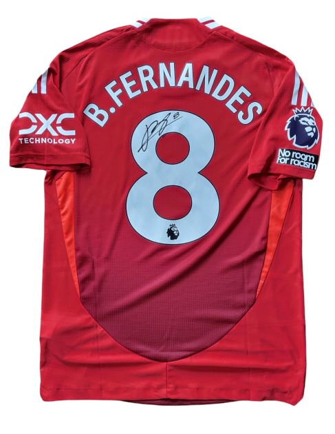 Maglia Bruno Fernandes preparata Manchester United vs Fulham 2024  - Autografata