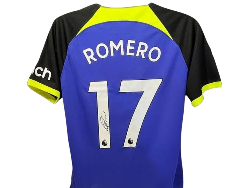 Maglia ufficiale da trasferta firmata da Cristian Romero per il Tottenham Hotspur 2022/23