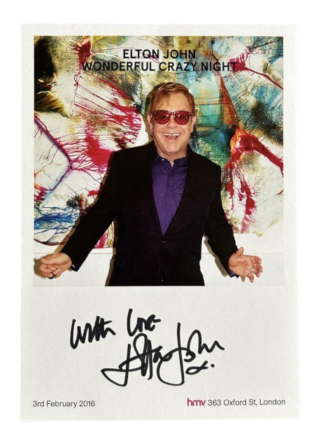 Elton John Signed Official Wonderful Crazy Night Art Card