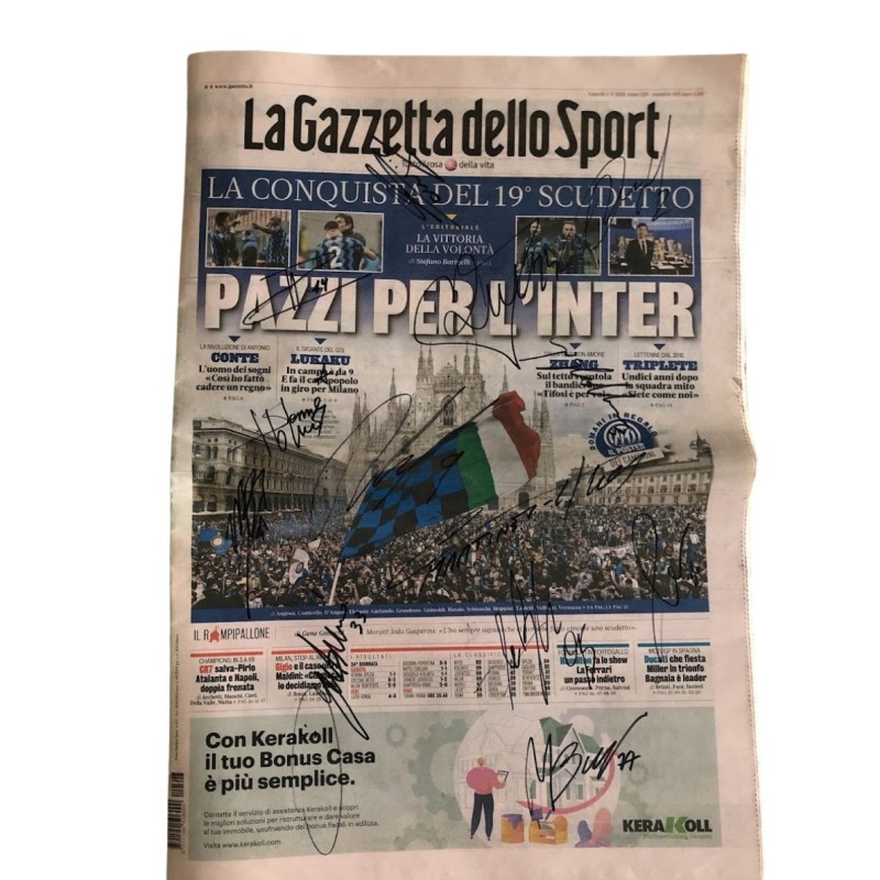 Gazzetta dello Sport 19th Scudetto Inter Milan - Signed by the Players