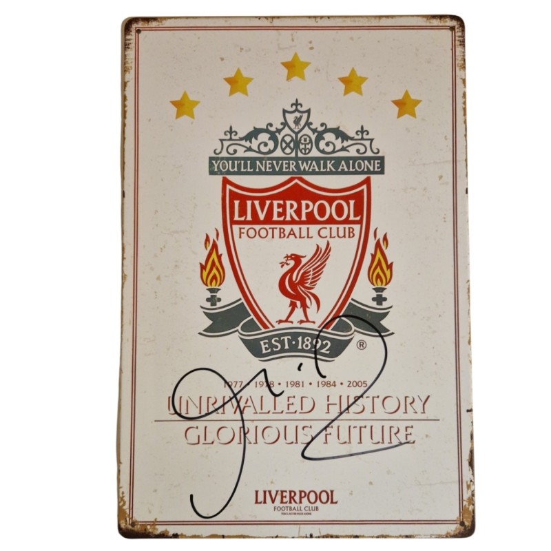 Alvaro Arbeloa Signed Liverpool Football Club Road Sign 