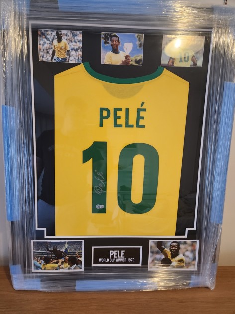 Pelé Brazil World Cup 1970 Signed and Framed Shirt 