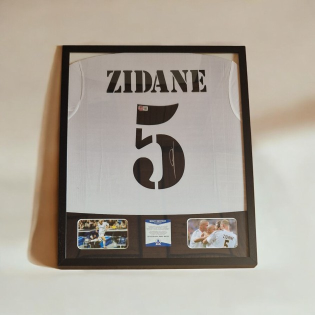 Zinedine Zidane's Real Madrid Signed Shirt in a Deluxe High-Quality Frame