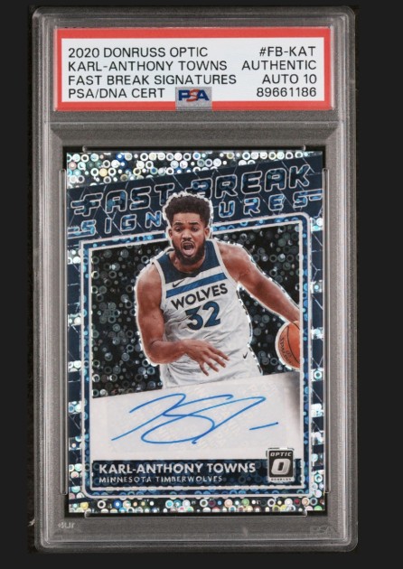 Karl-Anthony Towns Carta Panini Donruss Auto