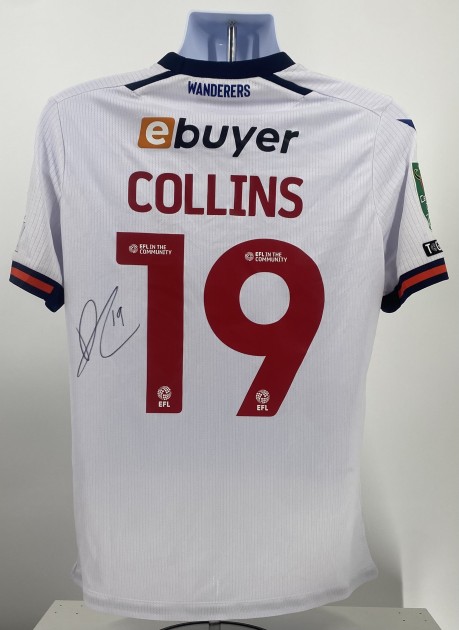 La maglia da gara firmata da Aaron Collins del Bolton Wanderers