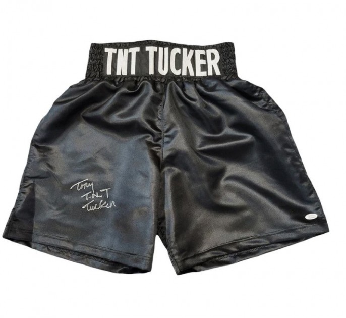 Tony Tucker Signed Boxing Trunks 