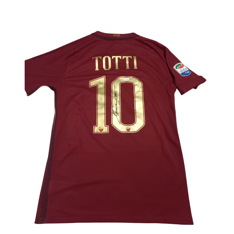 Maglia Ufficiale SPQR Totti Roma, 2016/17 Last Derby - Autografata