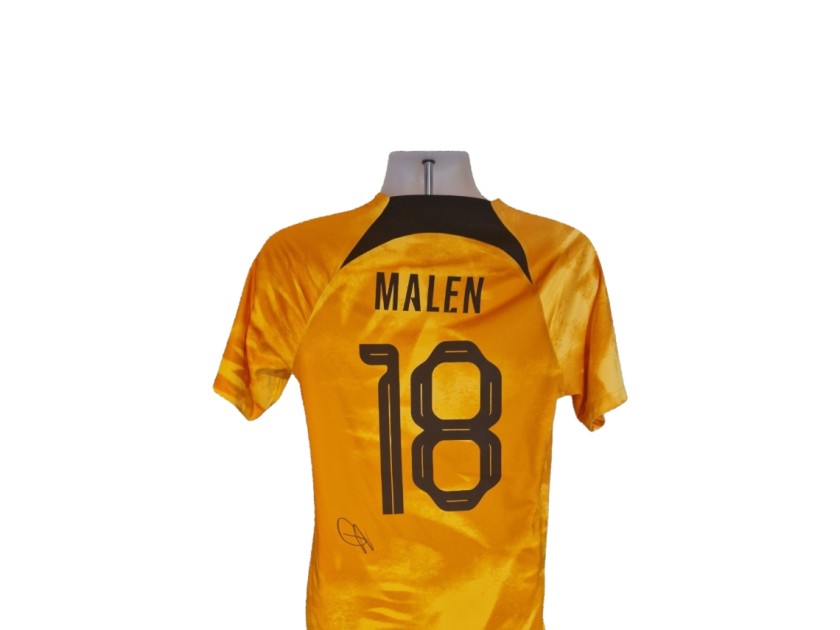 Donyell Malen Signed Netherlands 2022-24 Official Home Football Shirt