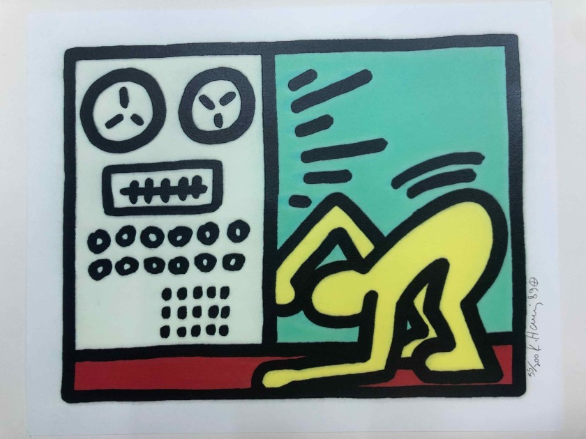 "Pop Shop 4 " hand signed artwork by Keith Haring