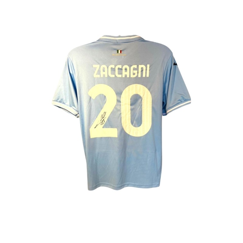 Mattia Zaccagni's Lazio 2023/24 Signed Replica Shirt