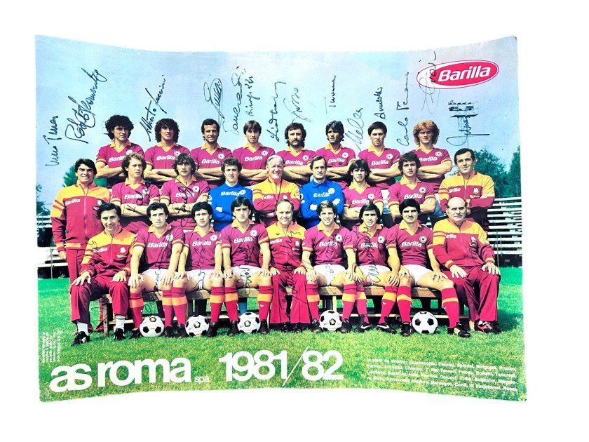 Poster Roma, 1981/82 - Autografato dalla rosa