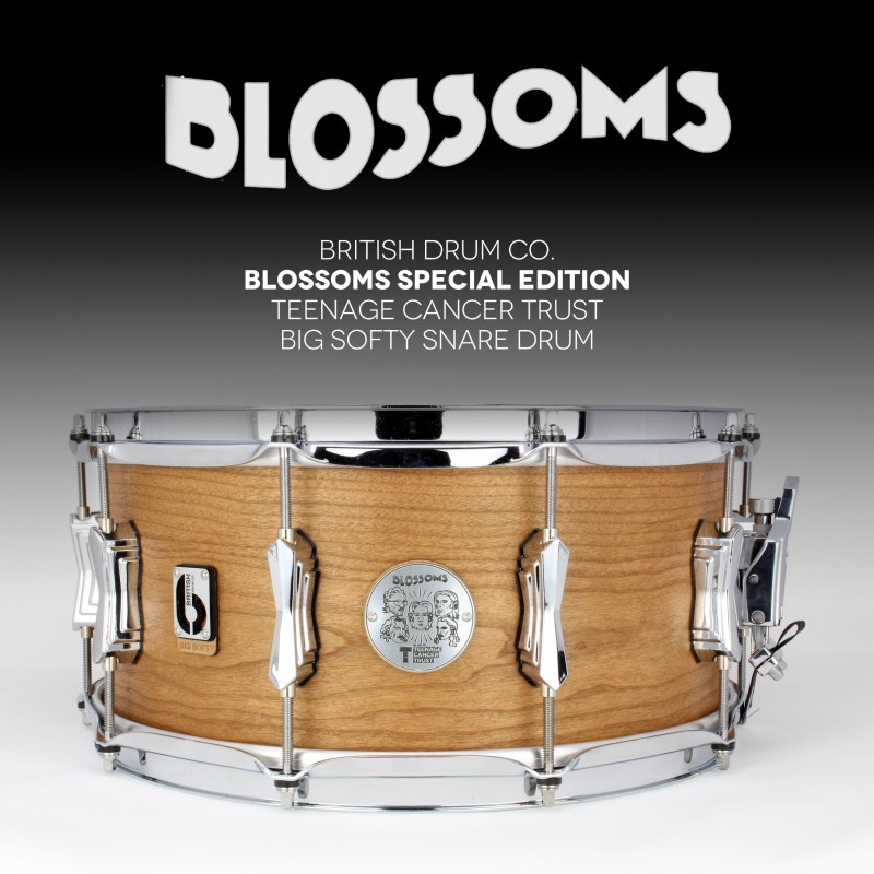 Joe Donovan, Blossoms Exclusive 'Blossoms' British Drum Co. Snare and Framed LP Signed by Whole Band
