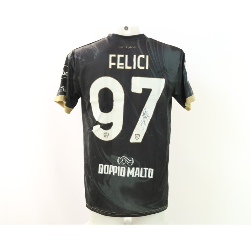 Maglia Felici Monza vs Cagliari Unwashed, 2025 - Autografata