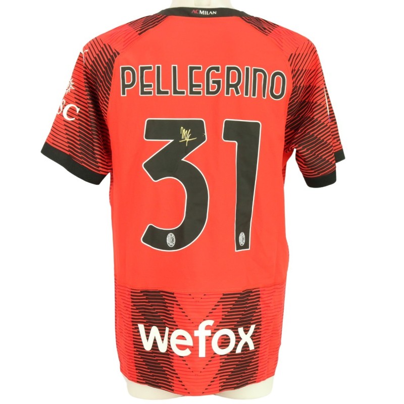 Pellegrino Official AC Milan Signed Shirt, 2023/24