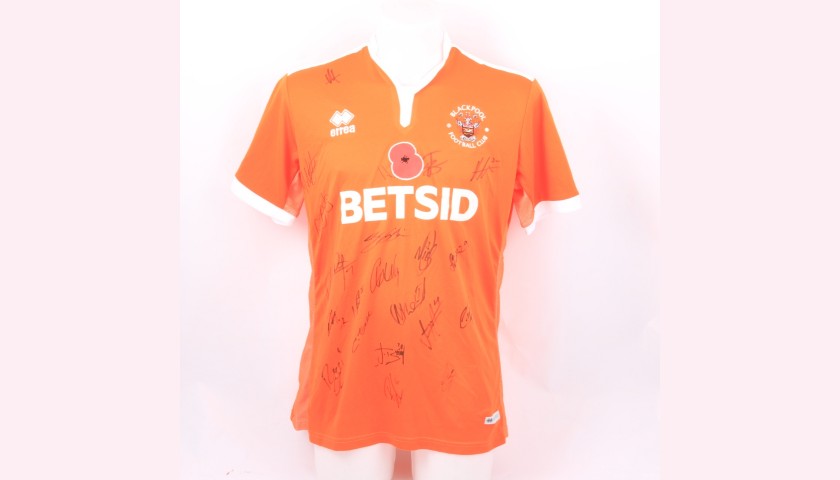 Blackpool Official Poppy Shirt Signed by the Team
