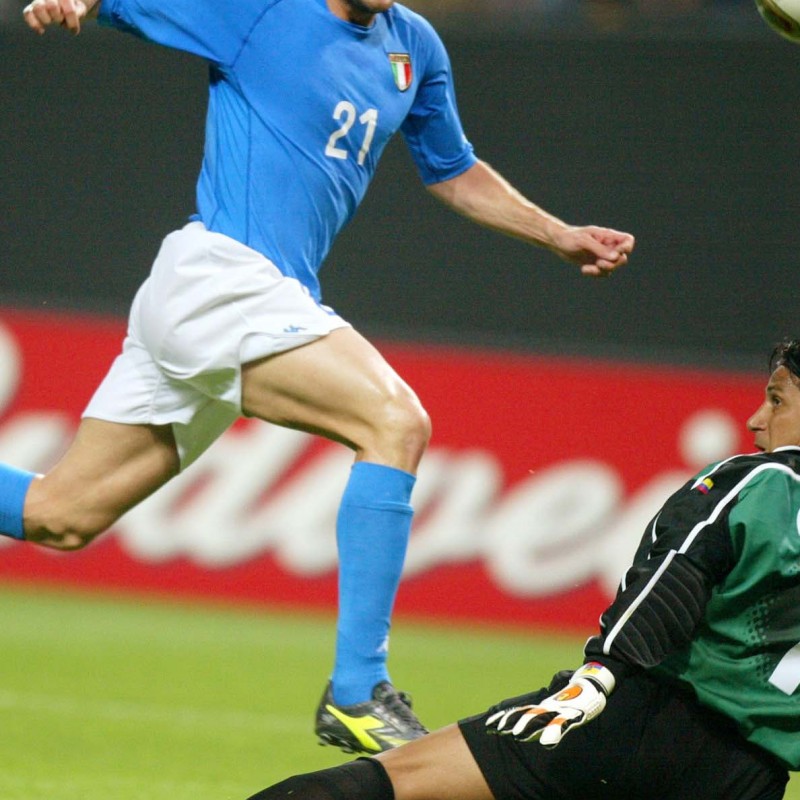 Viteri match worn shirt, Italy-Ecuador WorldCup 2002