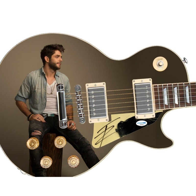 Thomas Rhett Signed Custom Graphics Guitar