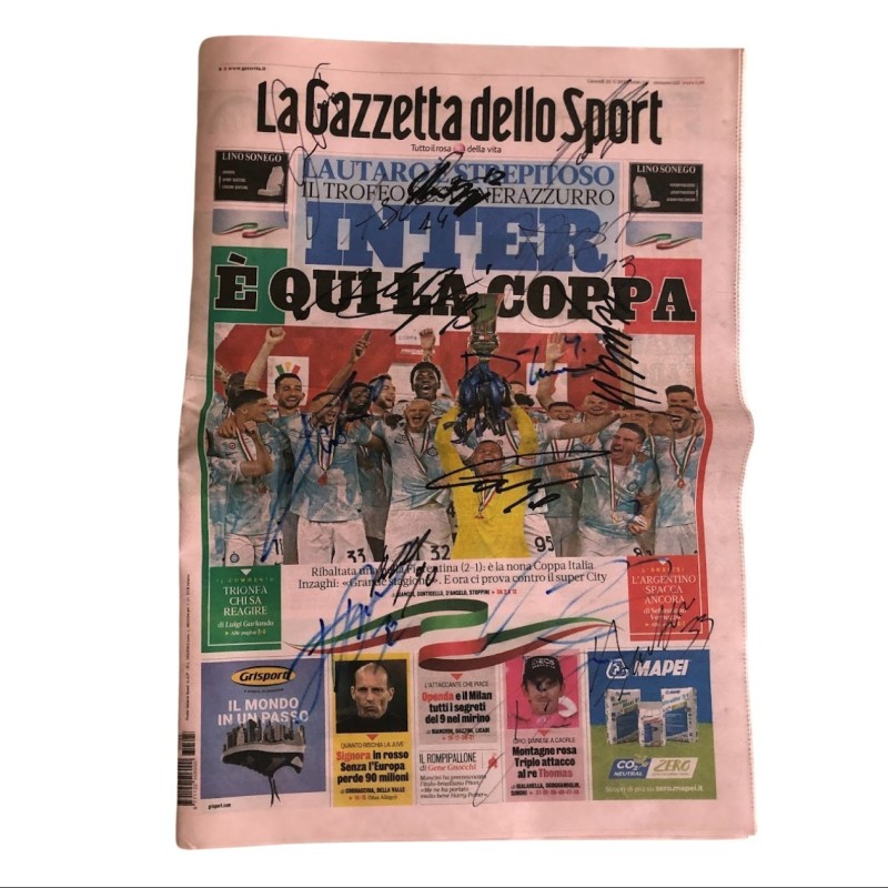 Gazzetta dello Sport 9th Coppa Italia Inter Milan - Signed by the players