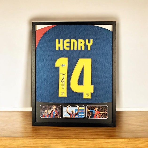 Maglia FC Barcelona di Thierry Henry - firmata e incorniciata