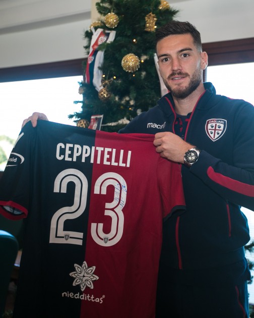 Cagliari Festive Shirt - Worn and Signed by Ceppitelli - CharityStars
