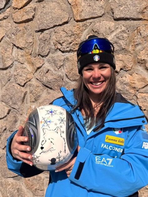 Nicole Delago's Customized Helmet, Women's Ski World Cup Tarvisio 2026