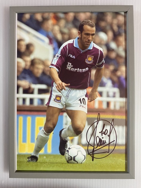 Immagine firmata e incorniciata di Paolo Di Canio del West Ham