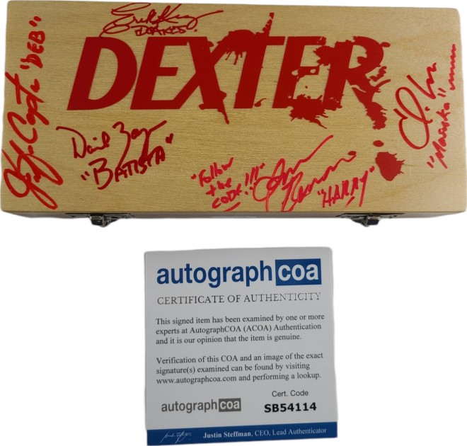 'Dexter' Cast Signed Custom Blood Glass Slides Case