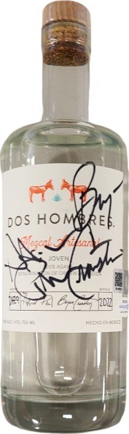 Aaron Paul and Bryan Cranston Signed Dos Hombres Tequila Bottle