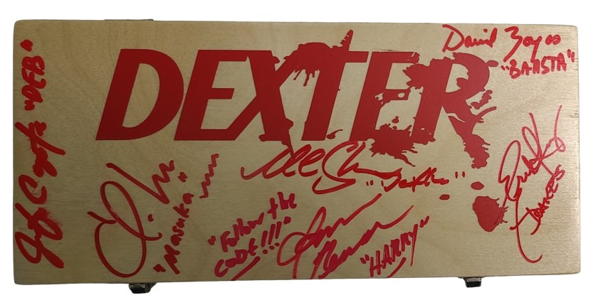 Dexter Cast Signed Custom Blood Glass Slides Case