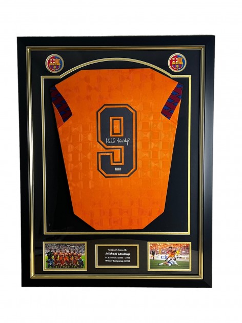Michael Laudrup's FC Barcelona 1992 Signed and Framed Away Shirt