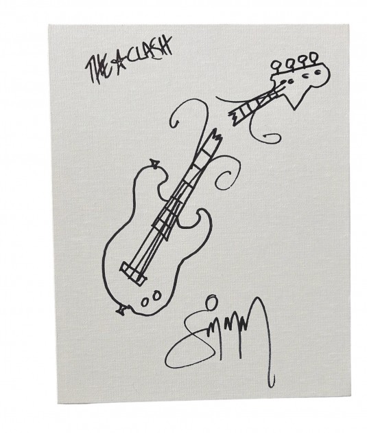 Paul Simonon of the Clash Signed Hand Drawn Canvas