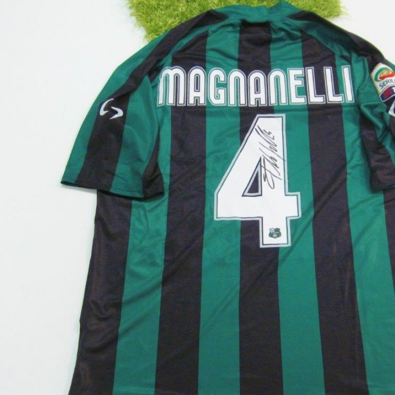Maglia Magnanelli Sassuolo, preparata/indossata Serie A 2013/2014 - firmata