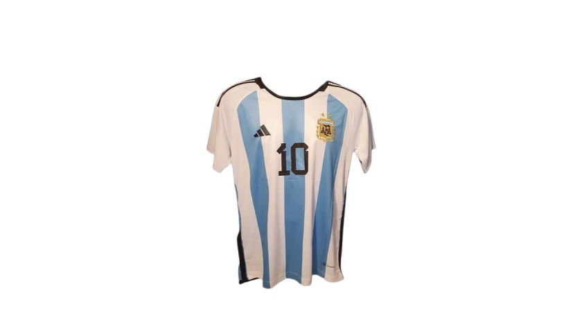 MESSI Printed Autographed 3 * Argentina World Cup Official Player Version  Jersey