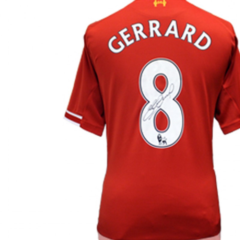 Steven Gerrard signed Liverpool Shirt 2013-14