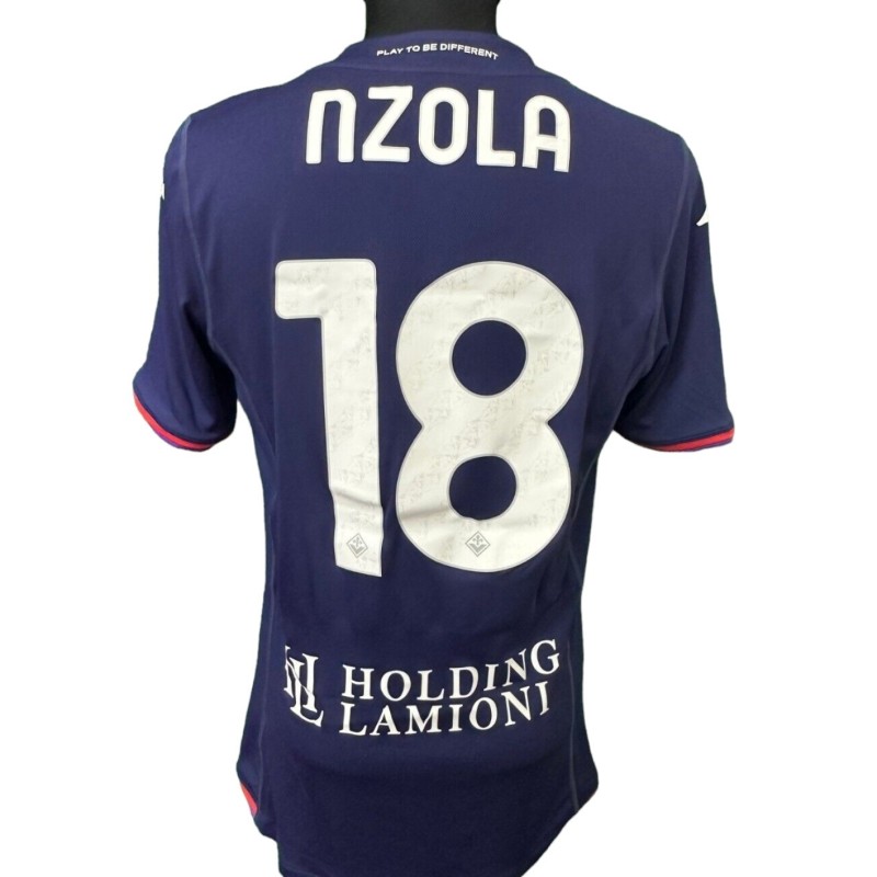 Nzola's Fiorentina Match-Issued Shirt, 2023/24