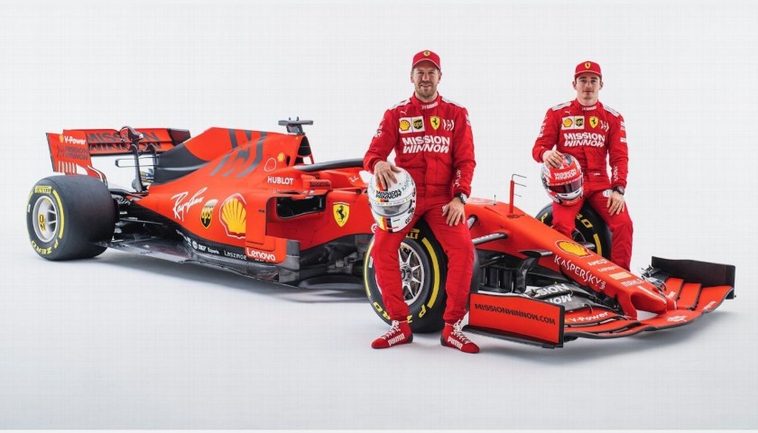 Ferrari 2016 T-Shirt - Signed by Vettel, Leclerc and Schumacher