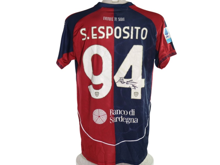 Maglia Esposito Unwashed Cagliari vs Cremonese, 2026 - Autografata