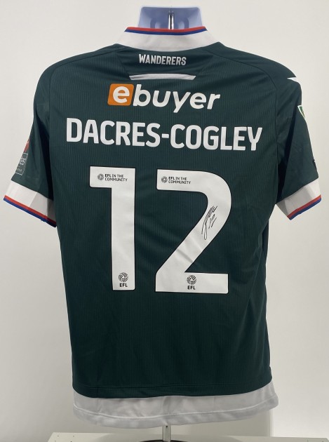 Maglia da trasferta firmata da Josh Dacres-Cogley del Bolton Wanderers, contro l'Arsenal