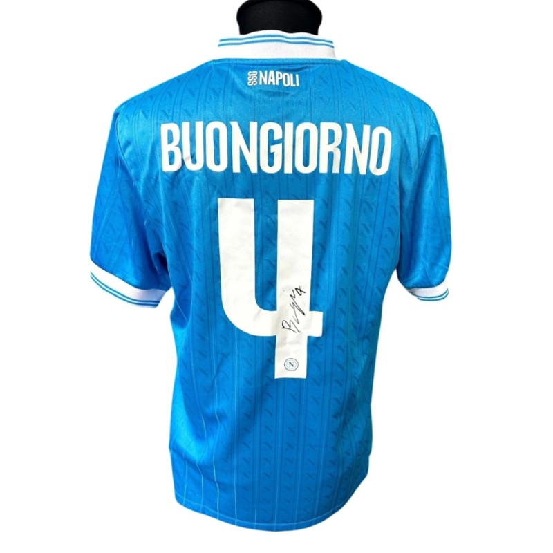 Buongiorno's Signed Match-Issued Shirt, Napoli vs PSV Eindhoven UCL 2025