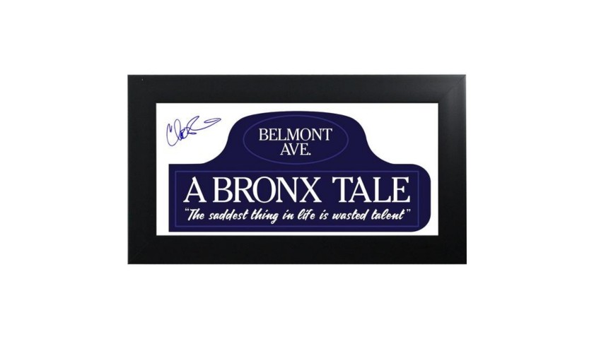 "A Bronx Tale" Belmont Ave Hand Signed by Chazz Palminteri