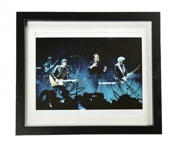 U2 Signed and Framed Photograph