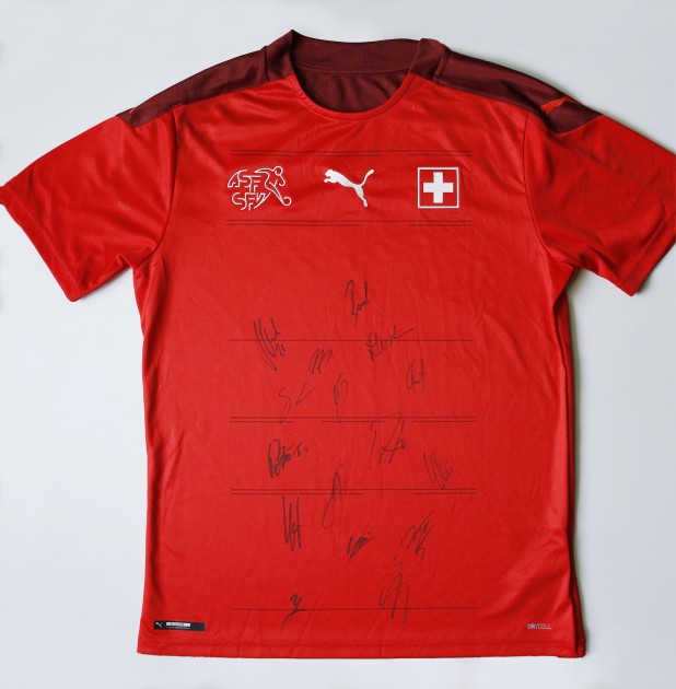 Switzerland Football Team Signed Shirt