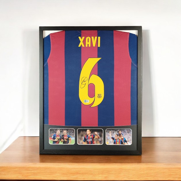 Xavi's Barcelona Signed And Framed Shirt