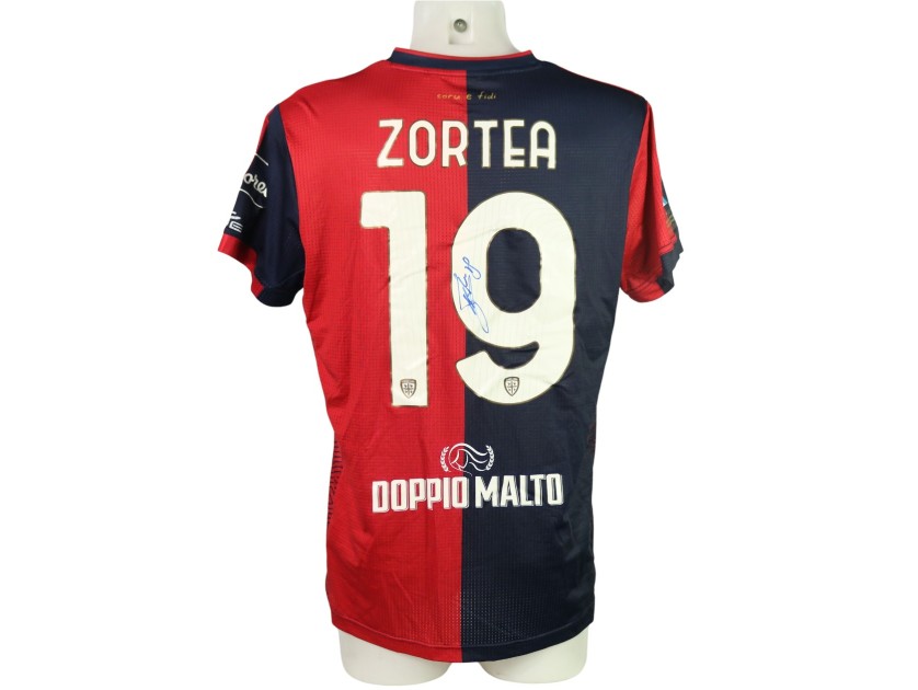 Zortea's Signed Unwashed Shirt, Cagliari vs Empoli 2024