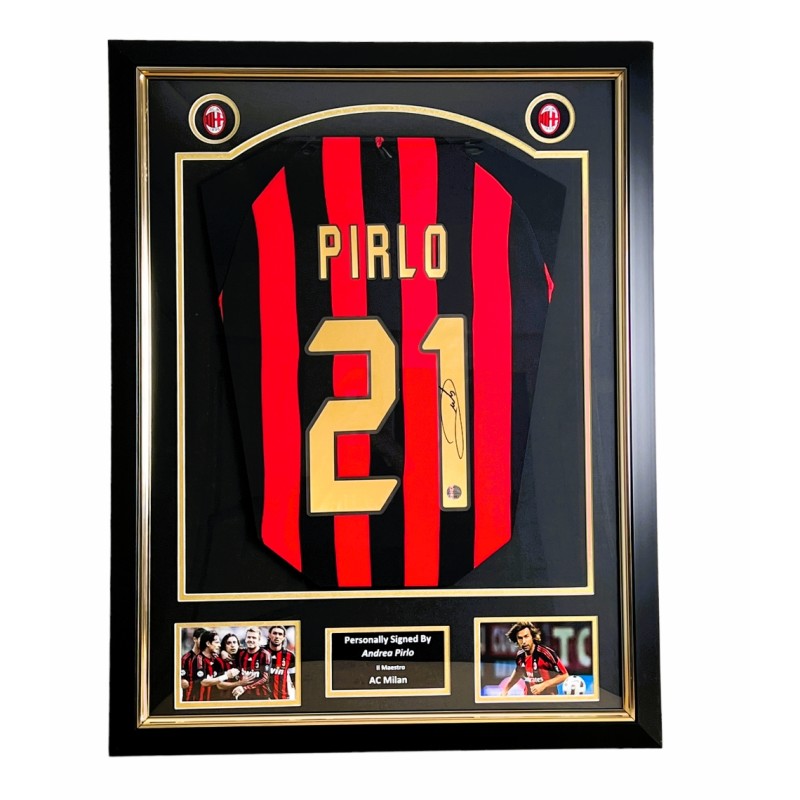 Andrea Pirlo's AC Milan 2018/19 Signed and Framed Shirt