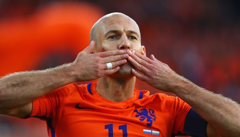 Netherlands Football Shirt 2017, Signed by Arjen Robben 