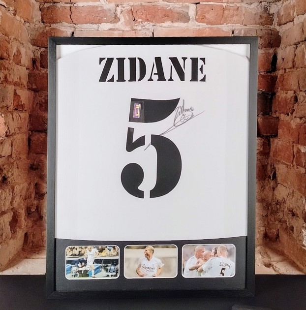 Zinedine Zidane's Real Madrid Signed and Framed Shirt