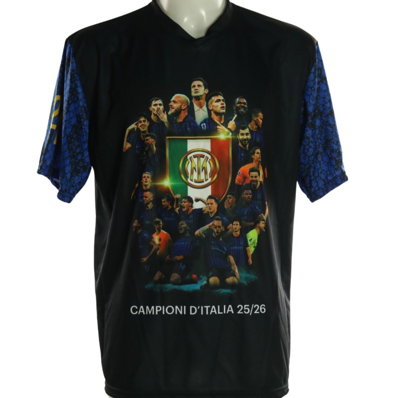 Official Inter Milan Scudetto T-Shirt, 2026 - Signed by the team