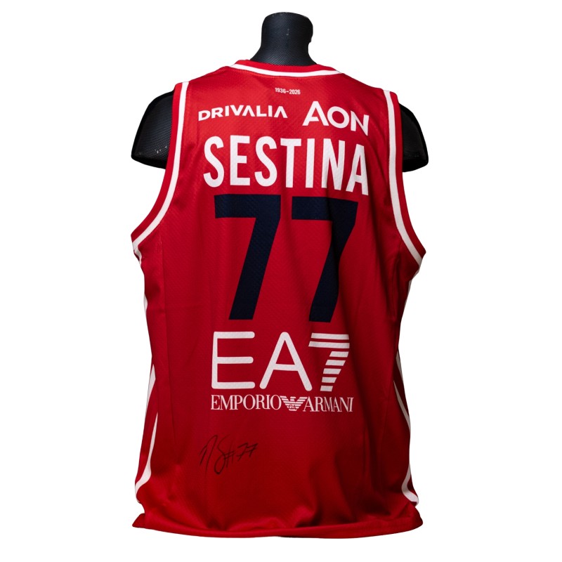 Nate Sestina's Signed Issued Jersey, Olimpia Milano vs Guerri Napoli 2026